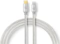 Miniatyrbillede 1 af 8: Nedis USB-kabel | USB 2.0 | Apple Lightning 8 Pin | USB-C™ han | 480 Mbps | forgyldt | 2,00 m | runde | Strikket / Nylon | Aluminium | Dæk vindueskass