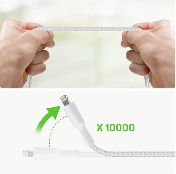 Belkin CAA002BT1MWH Lightning-kaapeli 1 m Valkoinen