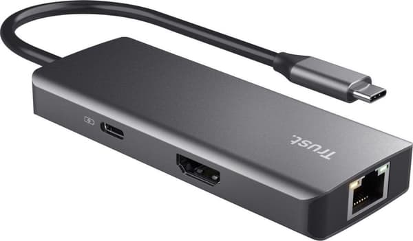 Trust Dalyx - telakointiasema - kannettavalle tietokoneelle - USB-C - HDMI - GigE