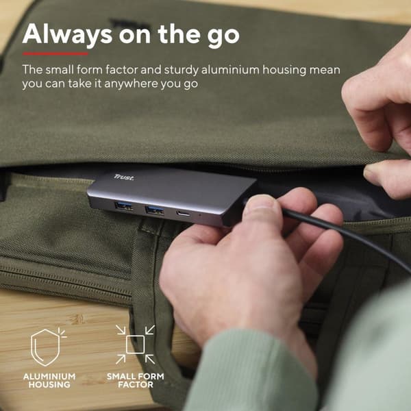 Trust Dalyx - telakointiasema - kannettavalle tietokoneelle - USB-C - HDMI - GigE
