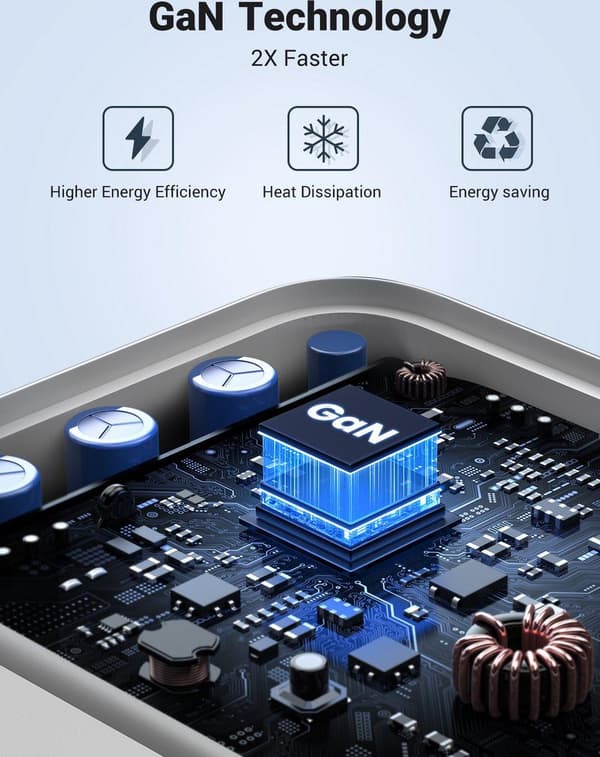 Nexode USB-A+2*USB-C 65W GaN Tech hurtigoplader hvid (15334)