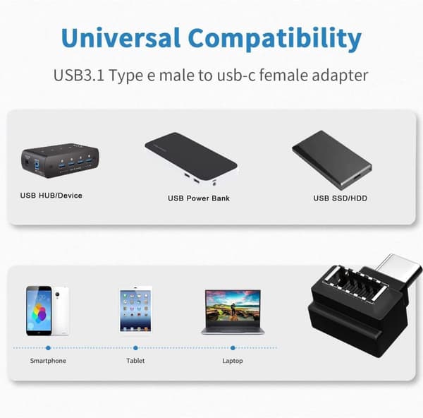 NÖRDIC Type E naaras-USB-C-urossovitin 90 asteen kulmassa