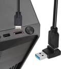 Pikkukuva 3 / 3: NÖRDIC Type E - USB-A 90 asteen kulmassa oleva sovitin