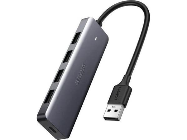 4-i-1-adapter UGREEN USB-hubb till 4x USB 3.0 + USB-C (grå)