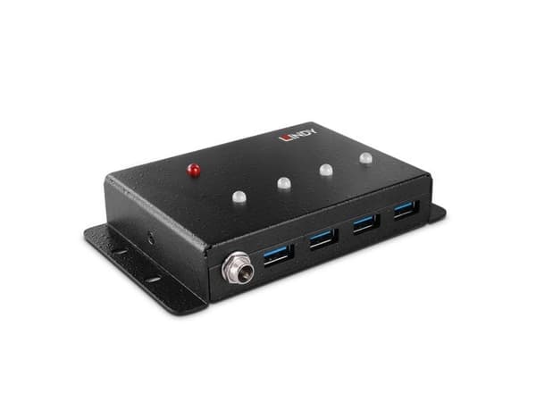 Lindy 43374, USB 3.2 Gen 1 (3.1 Gen 1) Type-B, USB 3.2 Gen 1 (3.1 Gen 1) Type-A, 5000 Mbit/s, Svart, Metall, Rund kabel