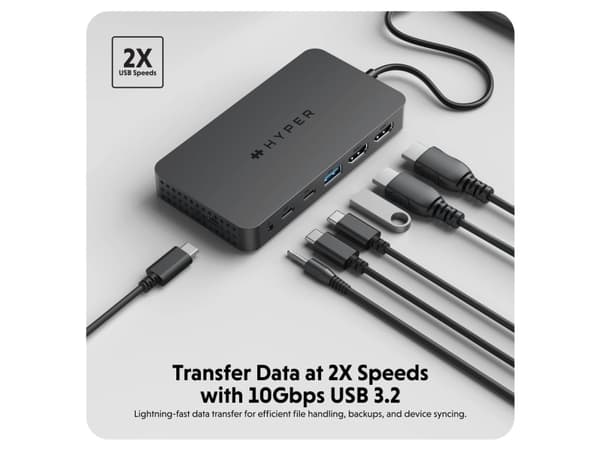 HYPER HD7002GL, USB 3.2 Gen 1 (3.1 Gen 1) Type-C, 3,5mm, HDMI, USB 3.2 Gen 1 (3.1 Gen 1) Type-A, USB 3.2 Gen 1 (3.1 Gen 1) Type-C, 10000 Mbit/s, 60 h