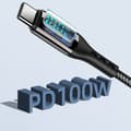 Miniatyrbild 3 av 4: INF 2-pack PD100W flätad datakabel typ-C till typ-C digital display
