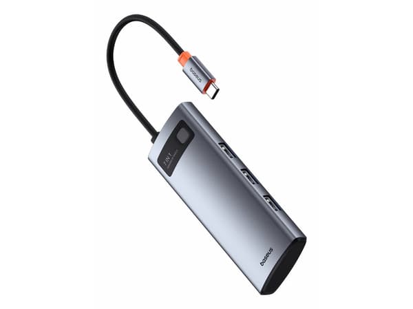 Baseus Joystar, USB Type-C, HDMI, USB 3.0, USB Type-C, 5000 Mbit/s, 60 Hz, 3840 x 2160 pikseliä, harmaa