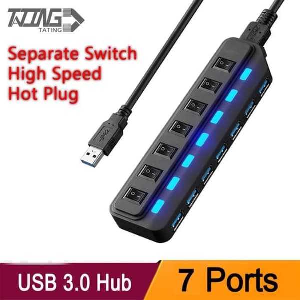 USB2.0HUB7PORTS USB 3.0 splitter, 7 flera portar, för Macbook Air, datortillbehör