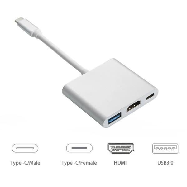 TH USB 3.0 Typ C USB-C till HDMI-adapter för Apple New Macbook Kompatibel med HDMI