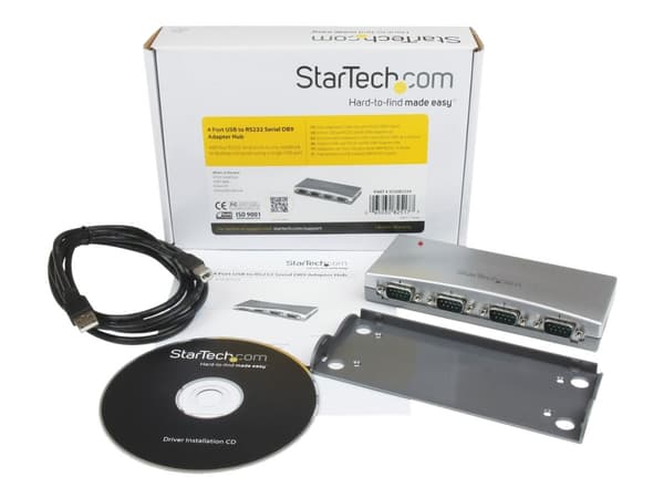 StarTech.com USB till RS232 seriell DB9-adapterhubb med 4 portar - Seriell adapter - USB - RS-232 x 4