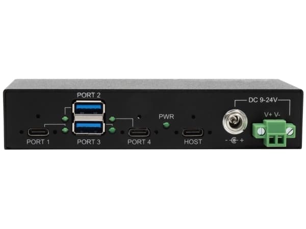 USB 3.2 HUB 4-porttinen Gen2 sis.virtalähteen 2xC-ja2xA-liittimet,USB3.1 kaapeli