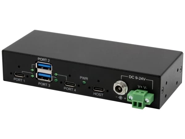 USB 3.2 HUB 4-porttinen Gen2 sis.virtalähteen 2xC-ja2xA-liittimet,USB3.1 kaapeli