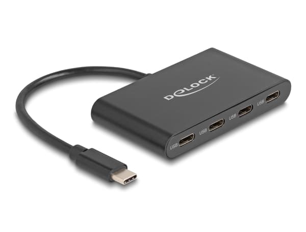 Delock USB 3.2 Gen 2 USB Type-C -keskitin, jossa on 4 x USB Type-C -liitäntä - 10 Gbps