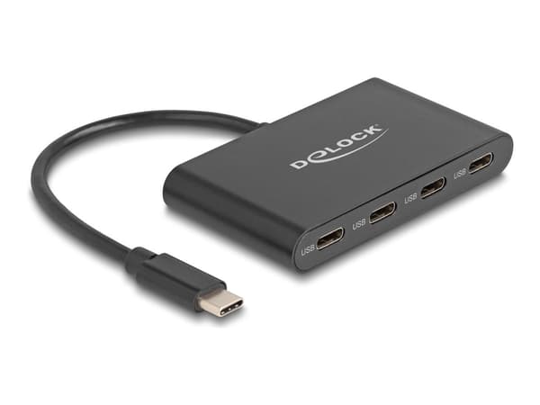 Delock USB 3.2 Gen 2 USB Type-C -keskitin, jossa on 4 x USB Type-C -liitäntä - 10 Gbps