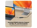 Miniatyrbild 4 av 5: HYPER HD4001GL, USB 3.2 Gen 1 (3.1 Gen 1) Type-C, USB 3.2 Gen 1 (3.1 Gen 1) Type-C, 10000 Mbit/s, 60 Hz, 3840 x 2160, Blå, Grå
