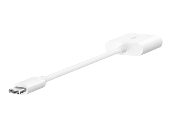 Belkin NPA004BTWH, USB Type-C, 3.5mm, USB Type-C, Valkoinen, 60 W, Pyöreä kaapeli, Qi-Certified