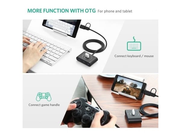 Ugreen 40850, USB 3.2 Gen 2 (3.1 Gen 2) Type-A, USB 3.2 Gen 1 (3.1 Gen 1) Type-A, 5000 Mbit/s, Svart, Windows 10, Windows 7, Windows 8, Windows 8.1,