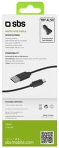 Miniatyrbild 5 av 8: SBS USB-A till Micro USB Kabel 1 Meter - Svart
