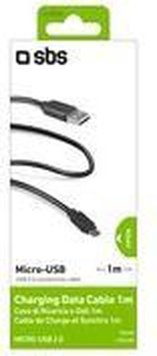SBS USB-A till Micro USB Kabel 1 Meter - Svart