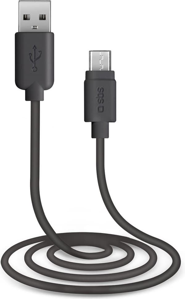 SBS USB-A till Micro USB Kabel 1 Meter - Svart