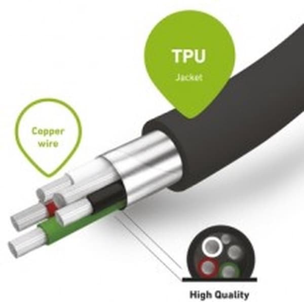 SBS Spiral USB-A till USB-C Kabel 0,5 Meter - Svart