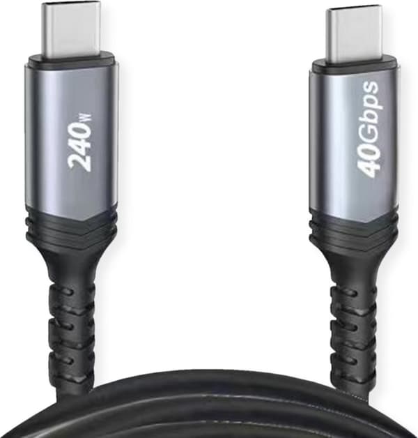 VALUE USB4 Gen3x2-kabel, CC, M/M, 40Gbit/s, 240W, sort, 0,5 m