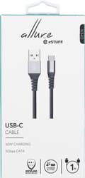 Miniatyrbillede 2 af 5: eSTUFF USB-C - A-kabel 1m Grå USB-kabel USB 3.2 Gen 1 (3.1 Gen 1) USB C USB A Grå