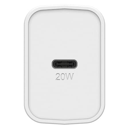 OtterBox vægoplader - strømforsyning - 20 watt (24 pin USB-C) - hvid - Europa (ikke for Storbritannien, Irland, Malta, Cypern)