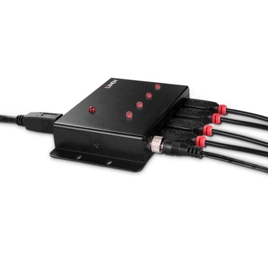 Lindy 43374 gränssnittshubb USB 3.2 Gen 1 (3.1 Gen 1) Typ-B 5000 Mbit/s Svart (43374)