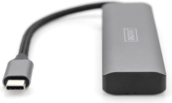 Digitus DA-70245 USB 3.1 Gen 1 hubb 4 portar Med aluminiumhölje Mörkgrå
