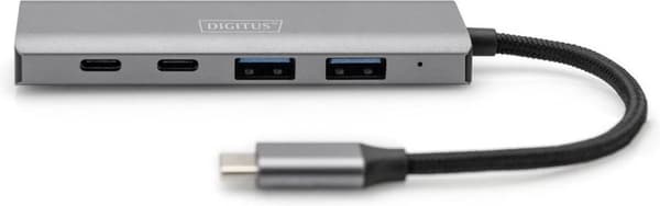 Digitus DA-70245 USB 3.1 Gen 1 hubb 4 portar Med aluminiumhölje Mörkgrå