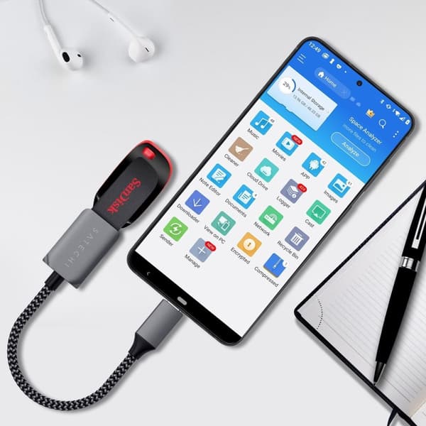 Adapter USB-C Han til USB 3.0 Hun Quick Transfer Satechi Sølv