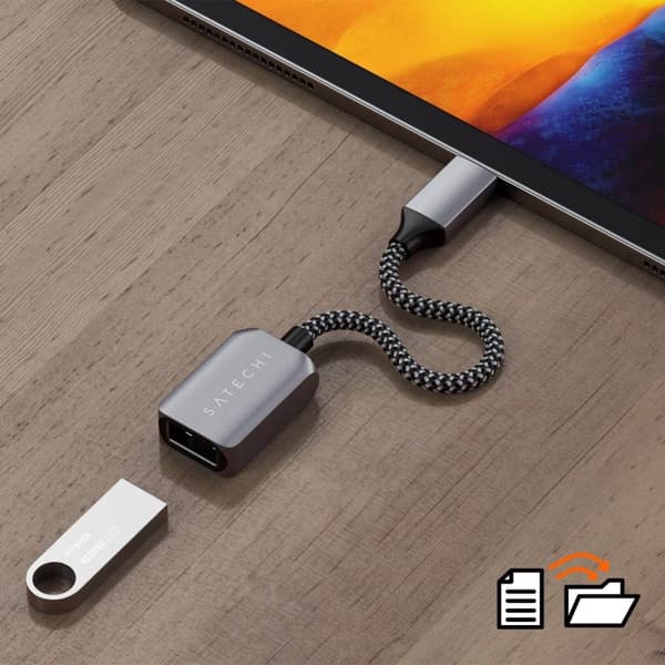 Adapter USB-C Han til USB 3.0 Hun Quick Transfer Satechi Sølv