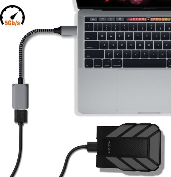 Adapter USB-C Han til USB 3.0 Hun Quick Transfer Satechi Sølv