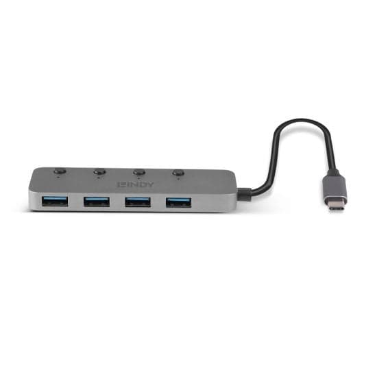 Lindy 43383 - USB 3.2 Gen 1 (3.1 Gen 1) Typ-C - USB 3.2 Gen 1 (3.1 Gen 1) Typ-A - 5000 Mbit/s - Grå - Akrylnitril-butadien-styren (ABS) - Aluminium -
