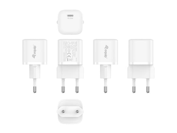 Udstyr oplader 1 port 20W, 1xUSB-C PD 25stk/pak hvid (245530)