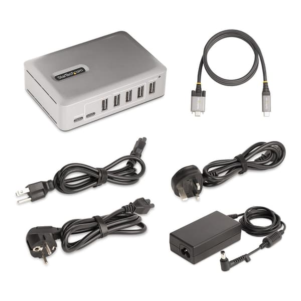StarTech.com 10G5A2CS-USB-C-HUB gränssnittshubb USB 3.2 Gen 2 (3.1 Gen 2) Typ-C 10000 Mbit/s silver (10G5A2CS-USB-C-HUB)