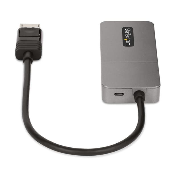 StarTech.com 3-portars MST Hub, DisplayPort till trippel HDMI-skärmar, 4K 60Hz, DP 1.4 Multi-Monitor Video Adapter med inbyggd 12" kabel, USB-driven,