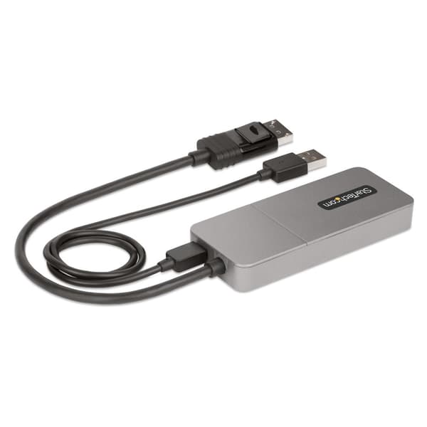 StarTech.com 3-portars MST Hub, DisplayPort till trippel HDMI-skärmar, 4K 60Hz, DP 1.4 Multi-Monitor Video Adapter med inbyggd 12" kabel, USB-driven,