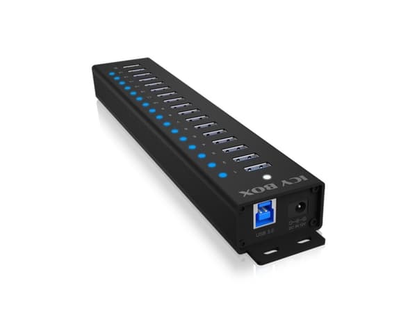 ICY BOX IB-HUB1717-U3, USB 3.2 Gen 1 (3.1 Gen 1) Type-A, USB 3.2 Gen 1 (3.1 Gen 1) Type-A, USB Typ B, 5000 Mbit/s, Svart, Kina, ?DC