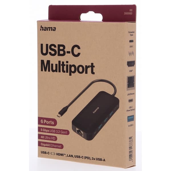 Hama USB-C Hubb Multi 6x Porte USB-A USB-C HDMI LAN
