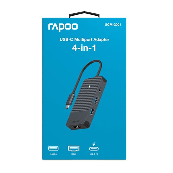 Rapoo Multiport USB-C UCM-2001 4-i-1 USB-C-Adapter