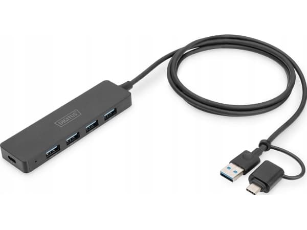 DIGITUS Slim Line - Hubb - 4 x SuperSpeed USB 3.0 - skrivbordsmodell