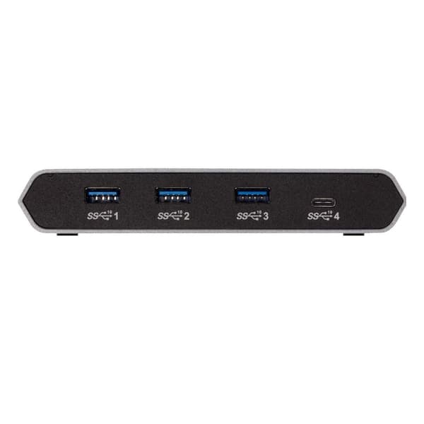 4-Port Hub USB-desktop Aluminium/Sort Sølv