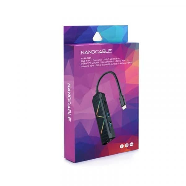 USB-C-kabel - NANOCABLE - Modell 10.16.0401 - 4K Ultra HD - 100W - Kompatibel med PD 3.0