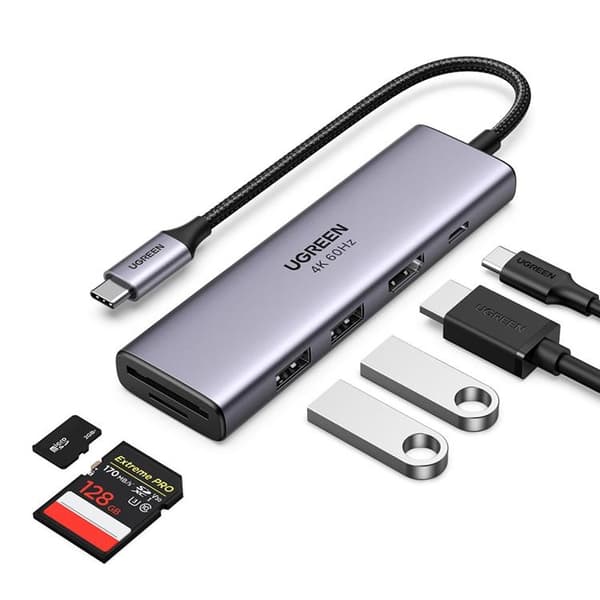 Ugreen Multifunktionell USB-C HUB - Grå