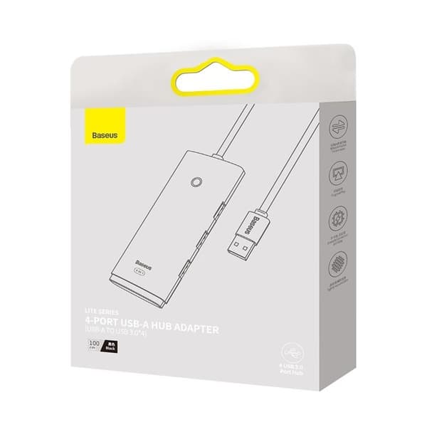 Baseus HUB Adapter USB-A 4xUSB-A 3.0 - Svart
