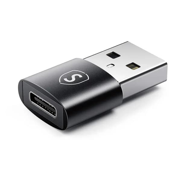 [2-Pack] SiGN Adapter USB-A till USB-C - Svart