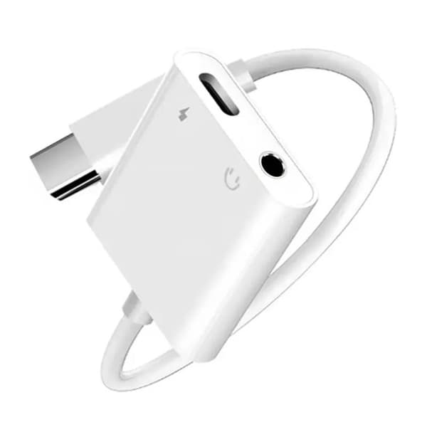 SiGN Split Adapter USB-C till 3.5 mm och USB-C - Vit